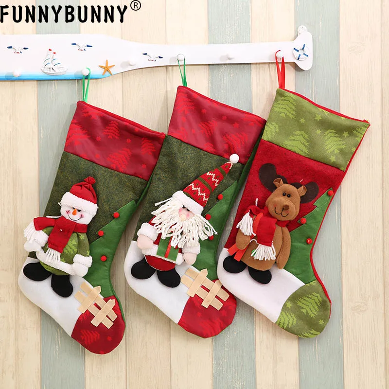 FUNNYBUNNY рождественские украшения персонализированные 3D чулки Подарочная