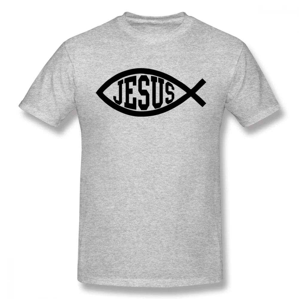 Мужская футболка с надписью Christian Jesus Fish цифровым принтом большие размеры | одежда