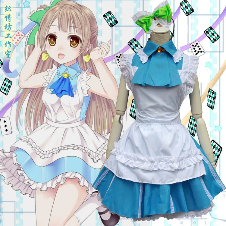 Платье для костюмированной вечеринки Love Live! Костюмы косплея Kotori Minami синие платья