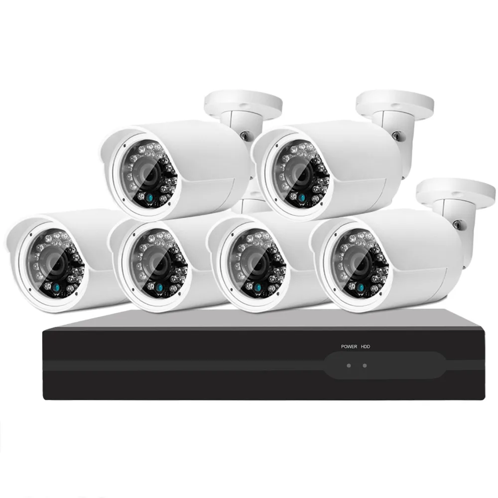HD 1080 P 6CH POE IP CCTV Системы HDMI NVR по электронной почте спровоцированное перемещением