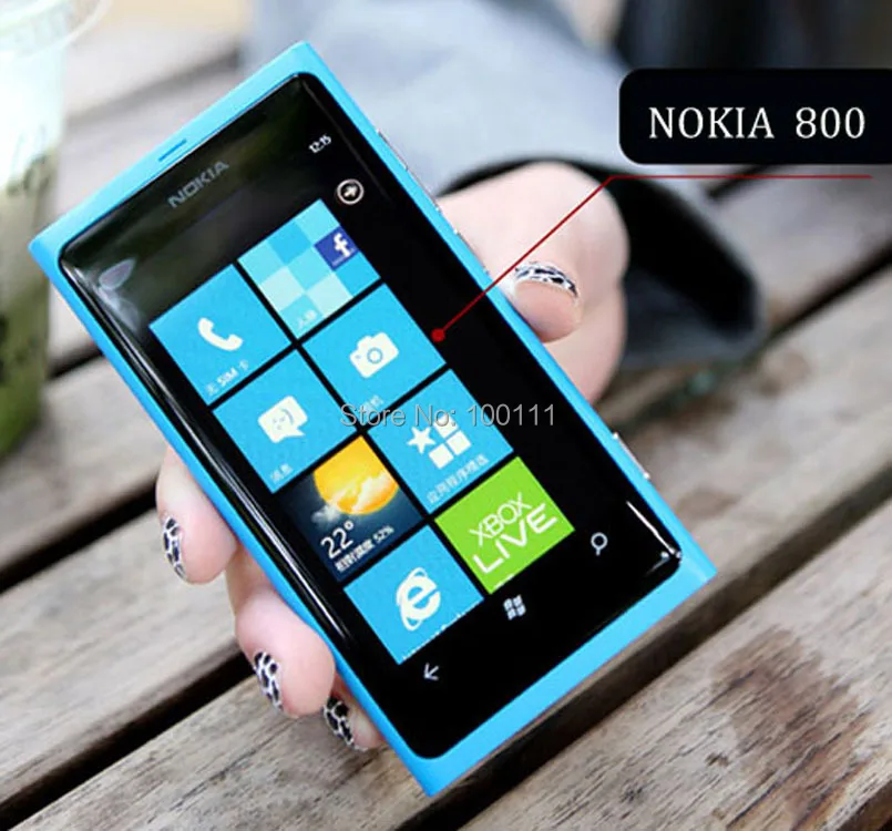 Восстановленный разблокированный оригинальный Nokia lumia 800 мобильный телефон с 3 7
