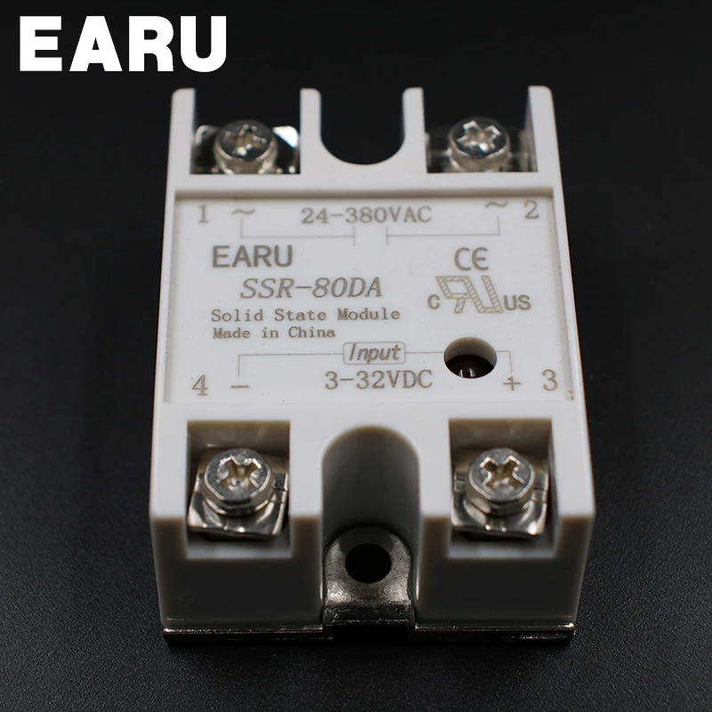 DC 3-32V Вход AC 24-480V Выход SSR 80A твердотельное реле SSR-80DA SSR-80 DA для ПИД регулятора