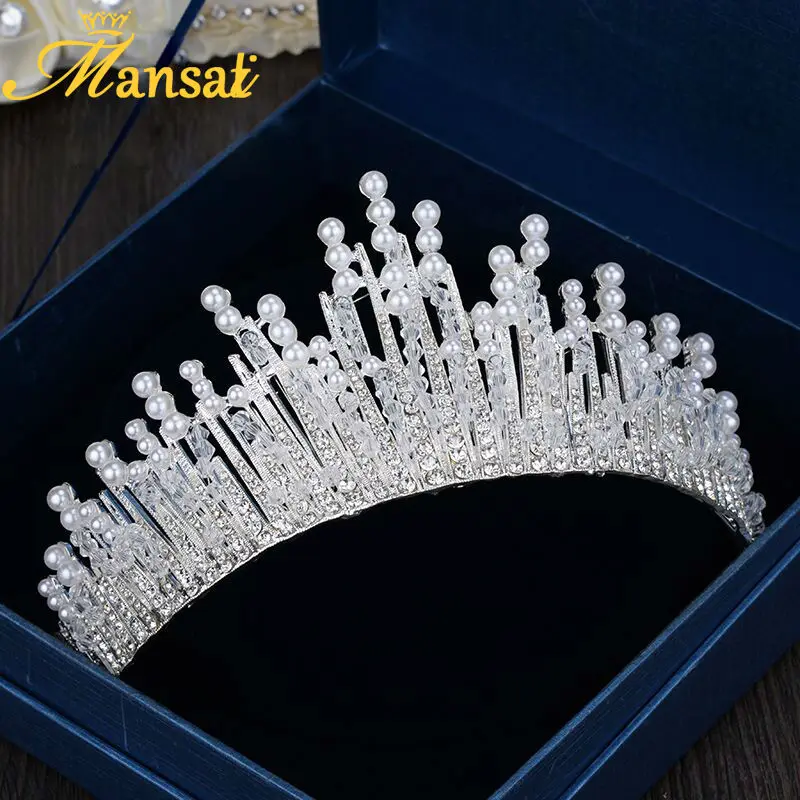 Европейский дизайн Роскошная тиара Стразы высококлассные жемчужные ювелирные