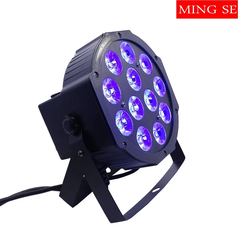 6 шт./лот плоский Par Led 12x12 Вт RGBWA UV 6в1 светодиодный Светильник Can 64 Светодиодный