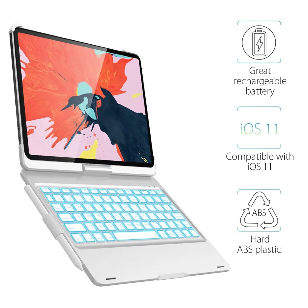 Для iPad Pro 11 2018 чехол для клавиатуры с поворотом на 360 градусов задняя крышка дюймов