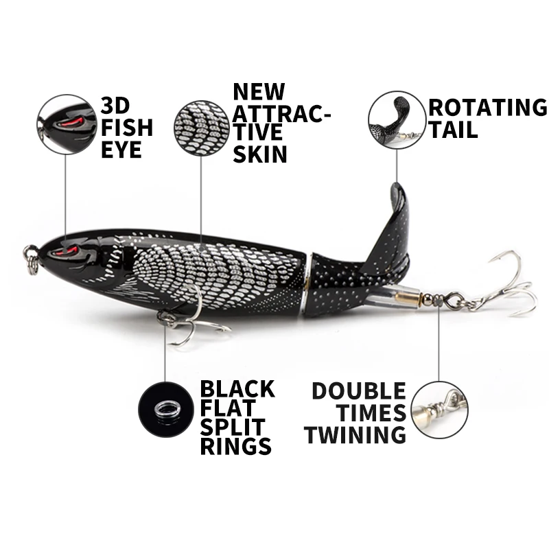 Рыболовная приманка-карандаш 9 см 13 вращающаяся жесткая приманка с хвостом