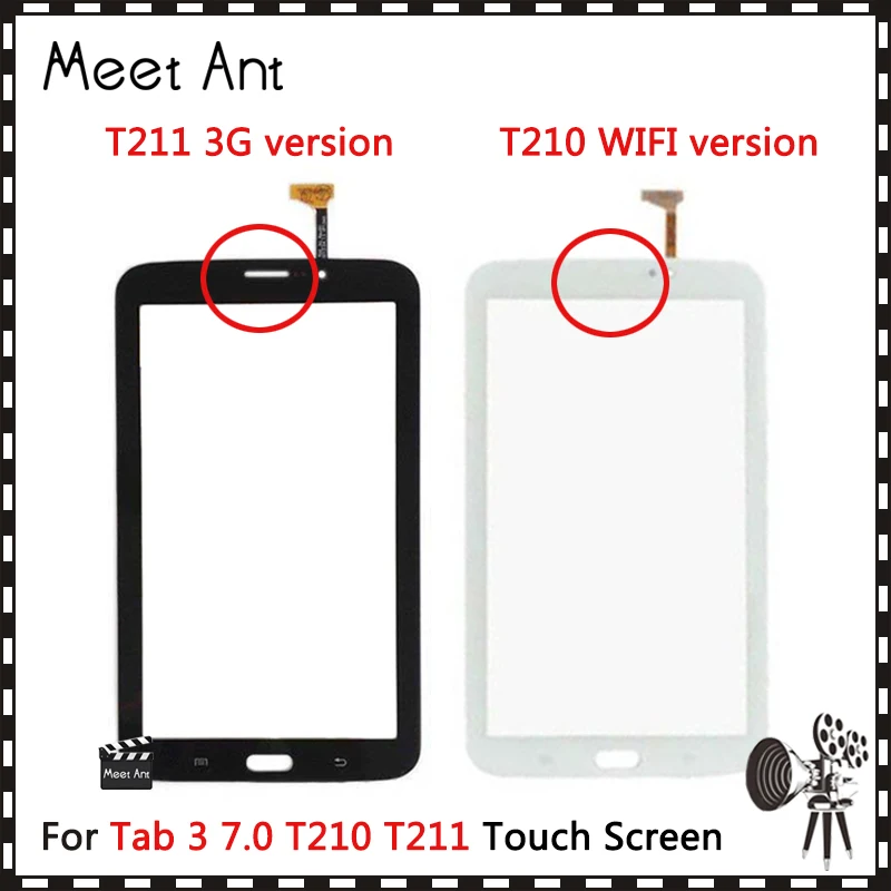 10 шт. сенсорный экран 7 0 дюйма для Samsung Galaxy Tab 3 SM T210 и T211 с цифровым