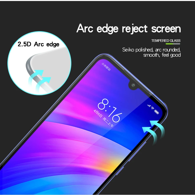 2 упаковки для Xiaomi Redmi 7 7A закаленное стекло 9H 2.5D Взрывозащищенная защитная пленка для экрана на Redmi Note 7 7S 8 Pro стеклянная пленка