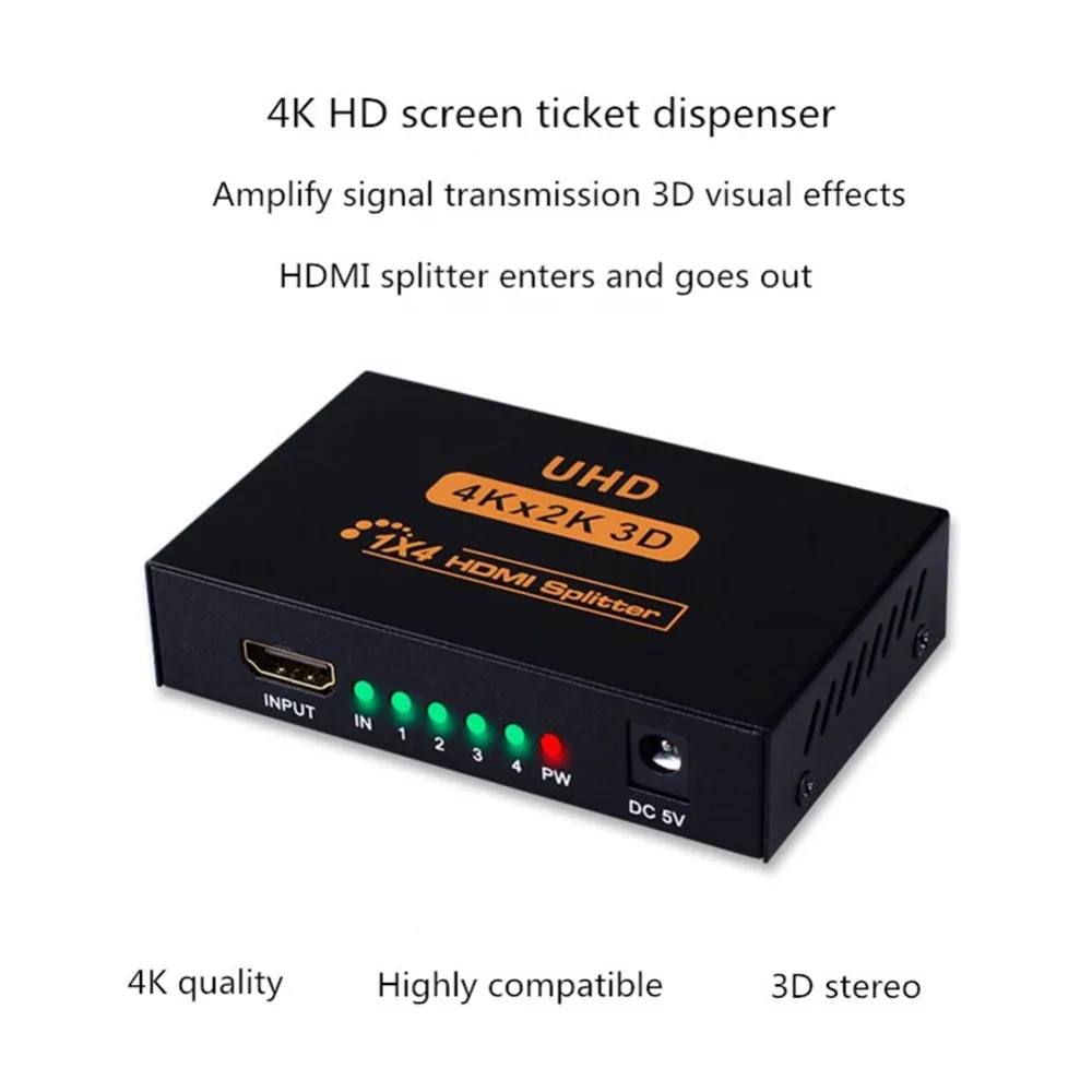 HDMI сплиттер 1 в 4 out one four line 4k HD монитор видео 3D ТВ компьютер дисплей Сплит экран для