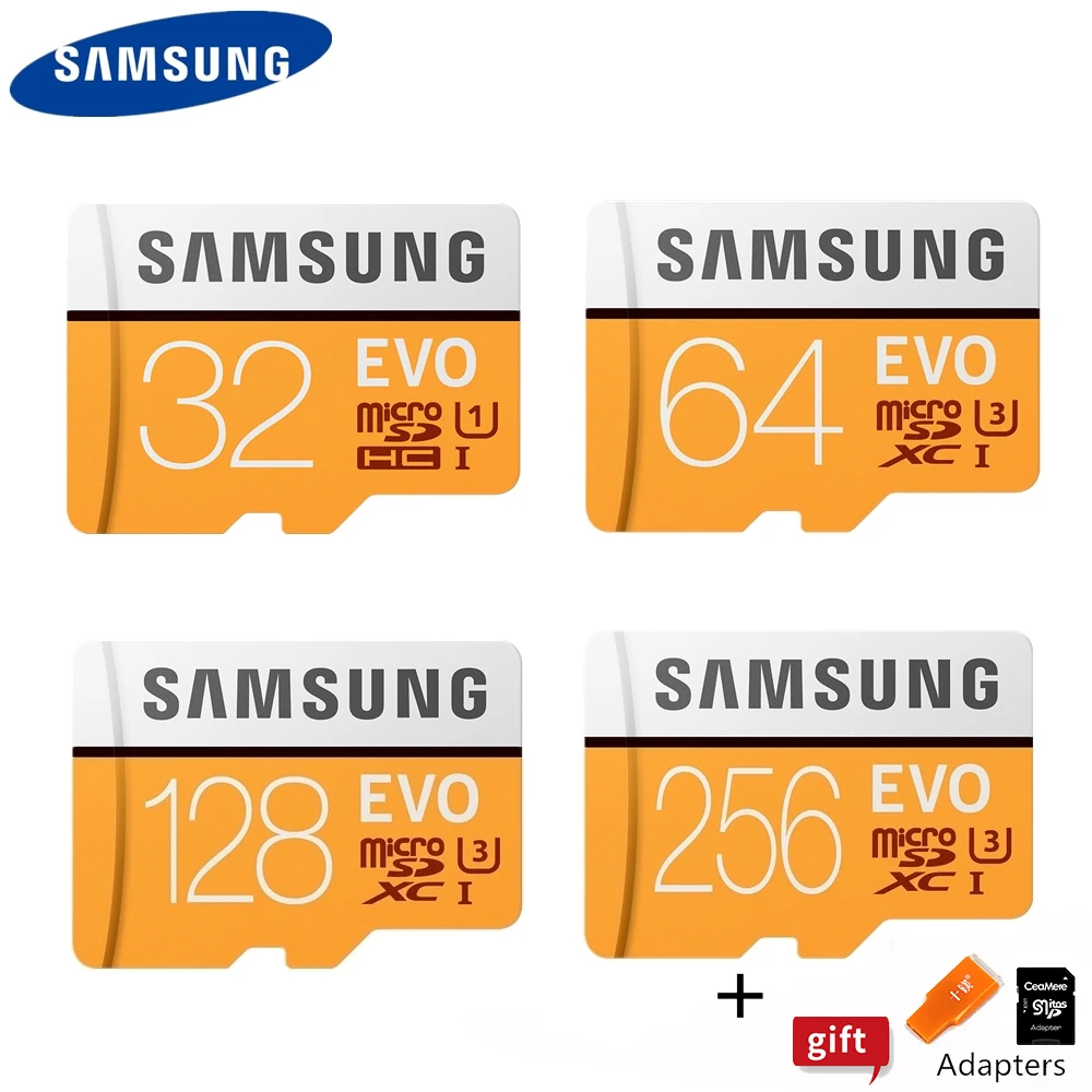 SAMSUNG EVO карта памяти MicroSD 256 г 128 ГБ 64 32 16 100 МБ/с. Class10 U3 U1 SDXC Класс + карты Флэшка Микро
