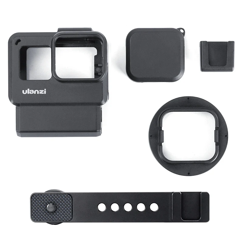 V2 Pro Чехол ULANZI V2 V3 Pro Vlog с металлической клеткой для Gopro 7 6 5 Vlogging, чехол с 52 мм фильтром для объектива, адаптер для микрофона, чехол для холодного башмака для микрофона - Цвет: V2 Pro