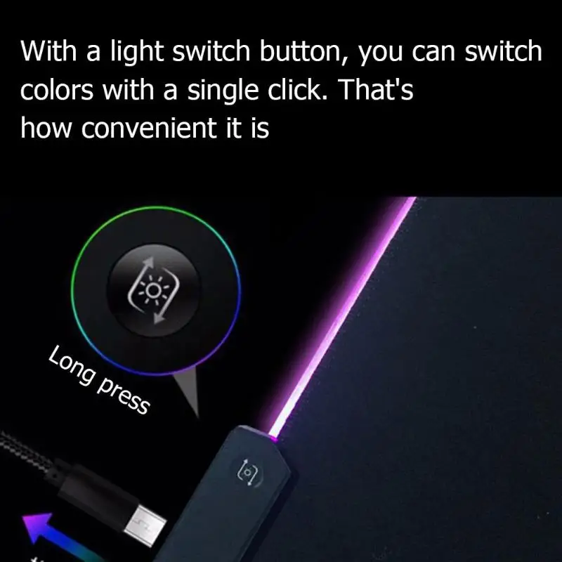 USB RGB светящийся большой коврик для мыши красочное освещение игровой коврик для клавиатуры