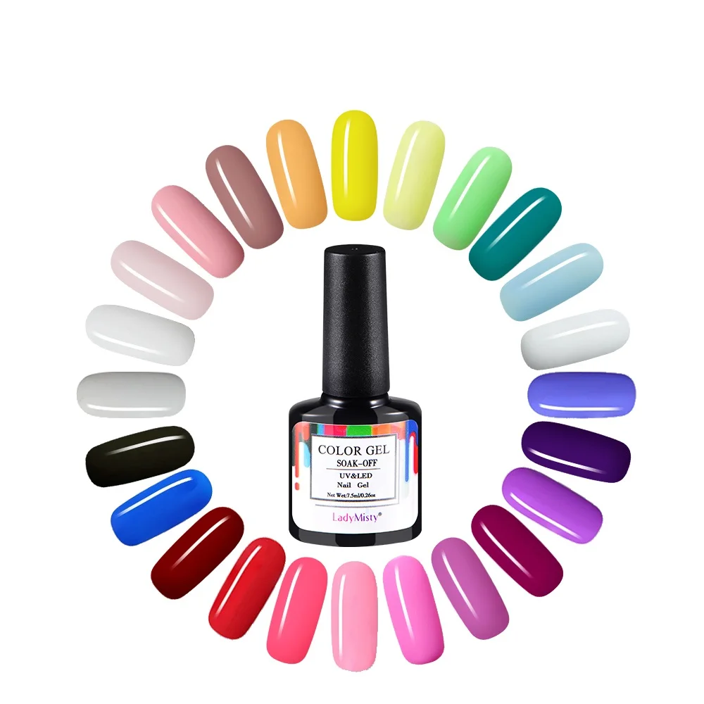 Ladymisty классическая бутылка чистый цвет 24 Цвета УФ-гель для ногтей долговечный