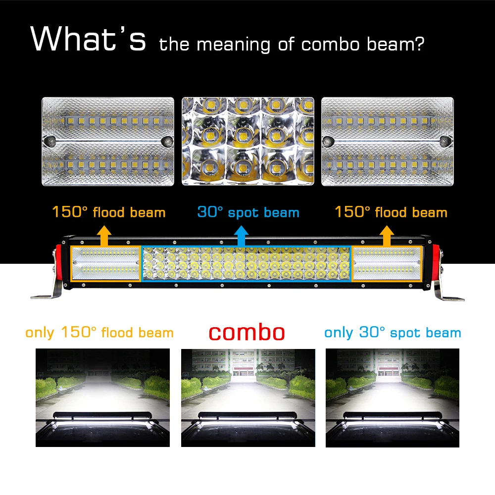 CO LIGHT 22 дюймовая 8D светодиодная балка для внедорожника 384 Вт 4 рядная