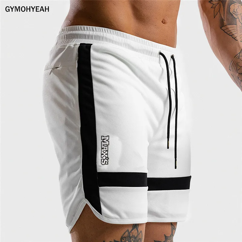 NEW Fitness Sweatpants Shorts Man Summer Gyms Workout Male Breathable Mesh Quick dry Sportswear Jogger Beach Brand Short Pants