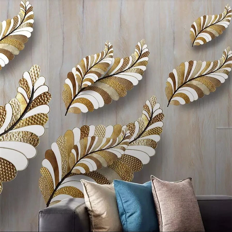 Wellyu 3D твердый рельефный фон с золотыми листьями настенная декоративная живопись