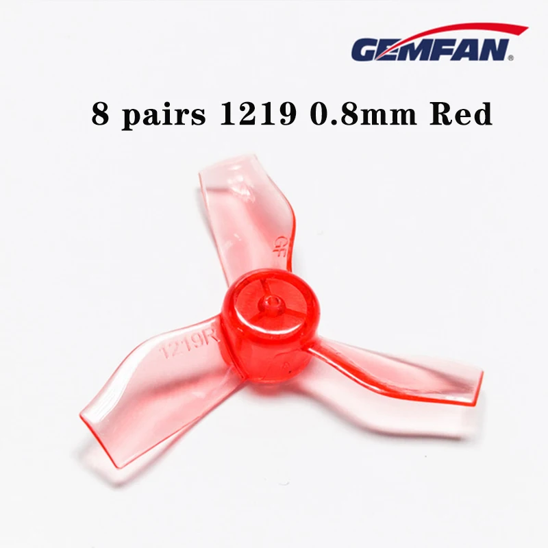 1219 0.8mm Red 8 пар Gemfan 1219/1220/1635/1635/1940/2040/2540/3028/5043 пропеллер ПК вращение по часовой стрелке и против реквизит для квадролет с дистанционным управлением с видом от первого лица гоночный Бесколлекторный двигатель - Цвет: 1219 0.8mm Red
