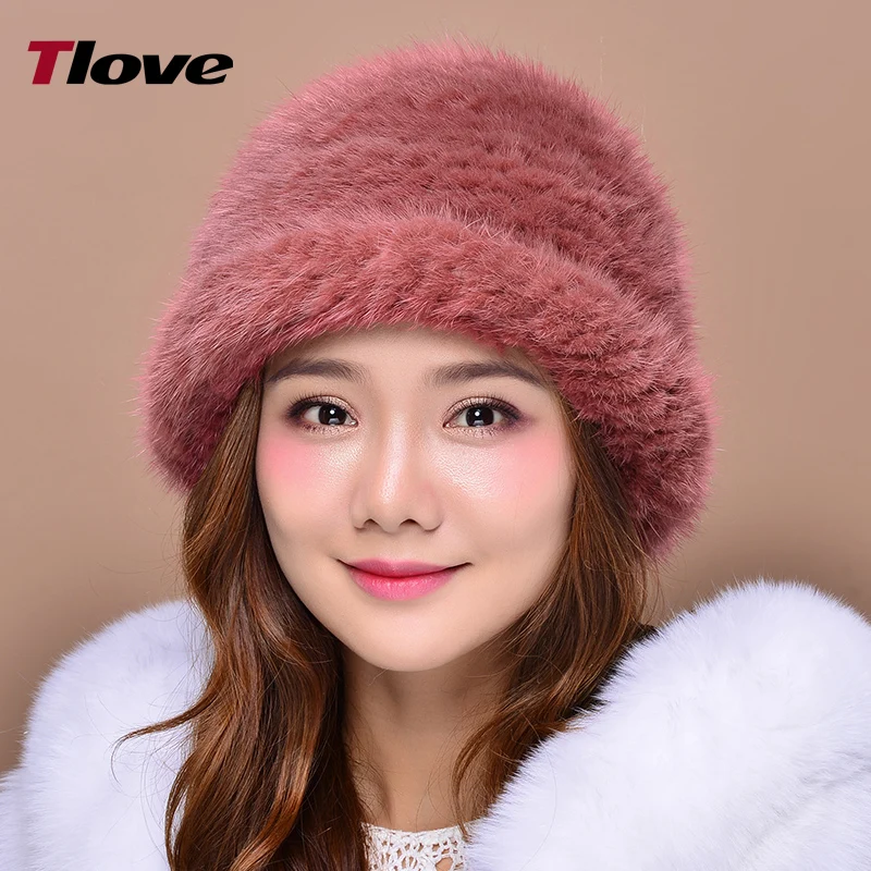 2018 Tlove новый шаблон Для женщин S норки Мех животных Панамы для Мода Шапки в