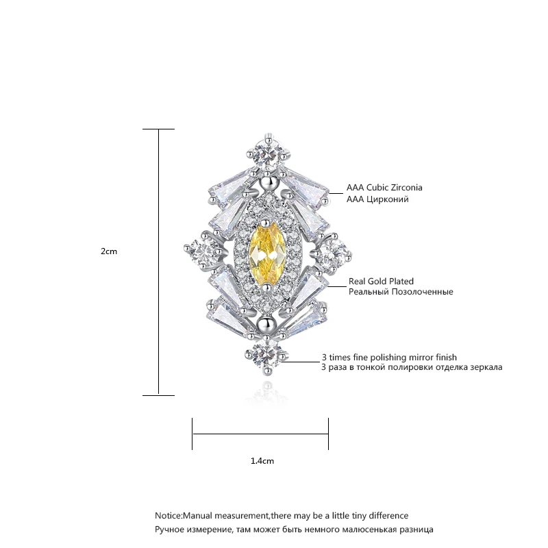 LUOTEEMI New Fashion Top Quality Unique Stud Earrings Cubic Zircon Earring for Women Boucle D'oreille Pendientes Mujer|fashion stud earrings|stud