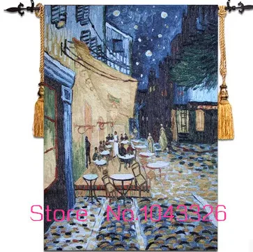 

FREE SHIPPING 1pcs big size 98*138cm famous painting abstract night cafe of van gogh wall decoration hanging tapestries