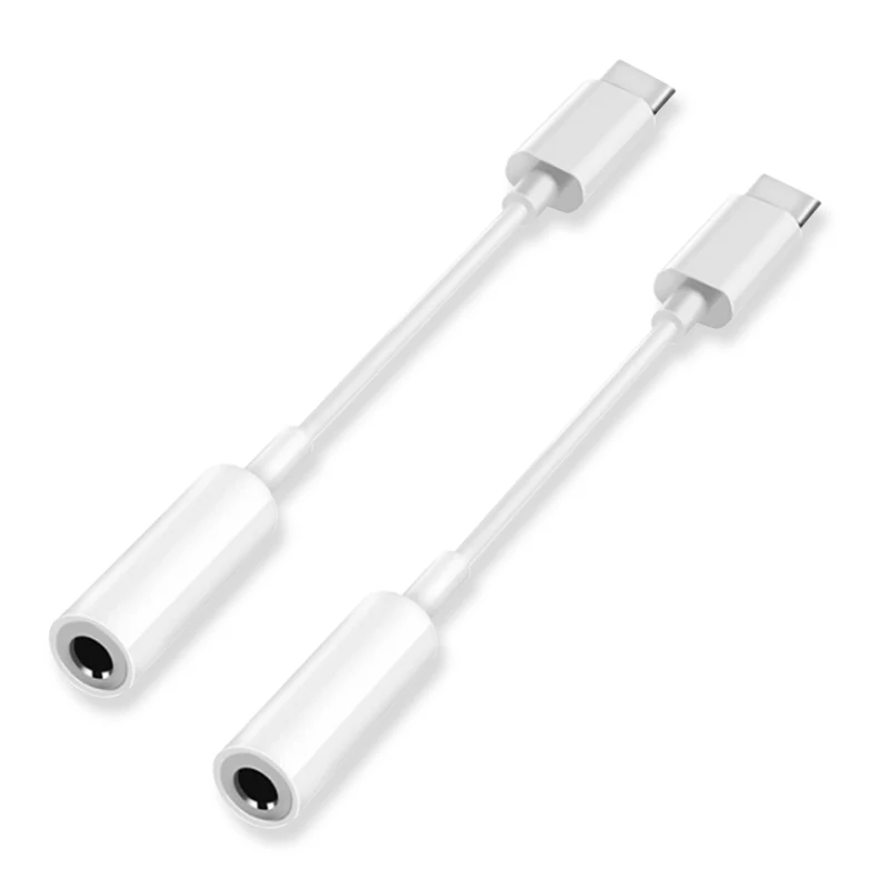 Two pcs 2 шт. type C 3,5 Jack кабель для наушников USB C до 3,5 мм AUX адаптер для наушников для huawei P30 P20 Pro LeEco Le 2 Max C USB кабель - Цвет: Two pcs
