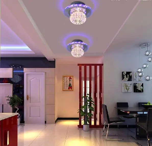 Хрустальная потолочная лампа 3 Вт лампы для спальни Светильники коридора