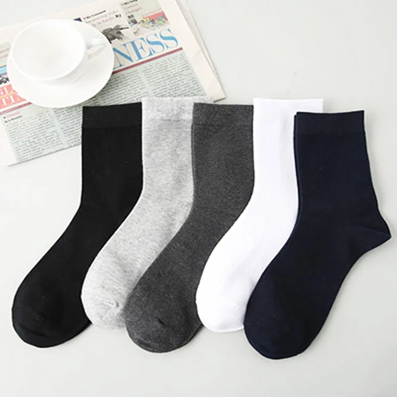 5Pairs / Lot Eur39-44 men's winter plus terry business cotton socks high quality fashion warm | Мужская одежда