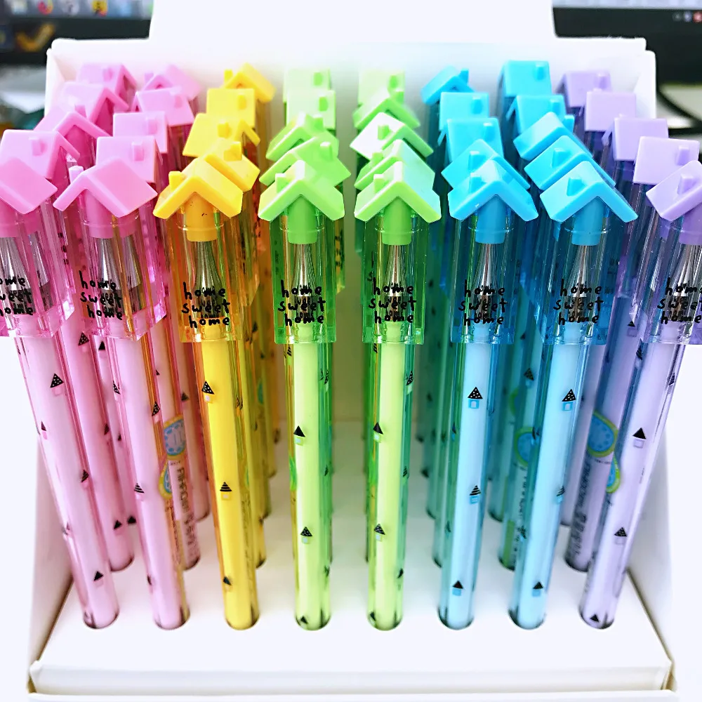 

2pcs Candy Color Home Erasable Gel Pen Rollerball Pen School Office Supply Writing Student Stationery Black Ink 0.5mm