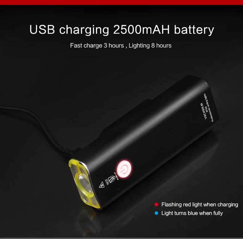 Колесо вверх USB Перезаряжаемый велосипед передний руль Велоспорт Светодиодный светильник с батареей вспышка светильник фонарь головной светильник Аксессуары для велосипеда