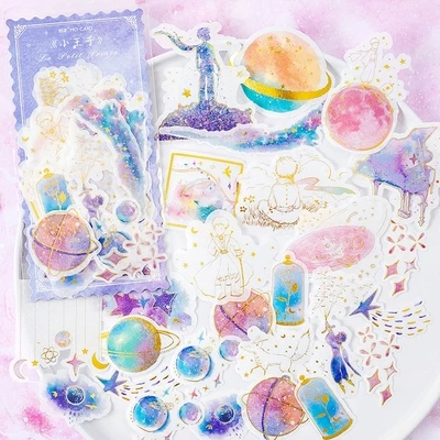60 шт./упак. КИТ Kawaii журнал дневник с рисунками из мультфильма «My Melody» японская Маленькая Diy путешествия Бумага милые наклейки Скрапбукинг хлопья канцелярских принадлежностей - Цвет: Little Prince
