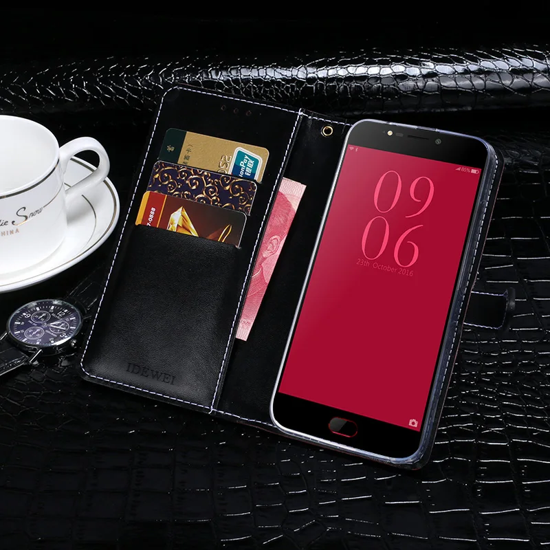 Idewei для Elephone P8 Чехол Премиум Ретро Крокодил шаблон кошелек кожаный флип Fundas чехол