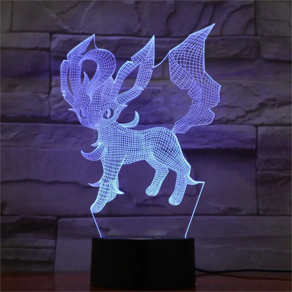 Pokemon Mewtwo 3D лампа 7 цветов светодиодные лампы для детей сенсорный светодиодный Usb Настольный детский спальный ночник очаровательный рисунок для детей игрушки - Испускаемый цвет: L
