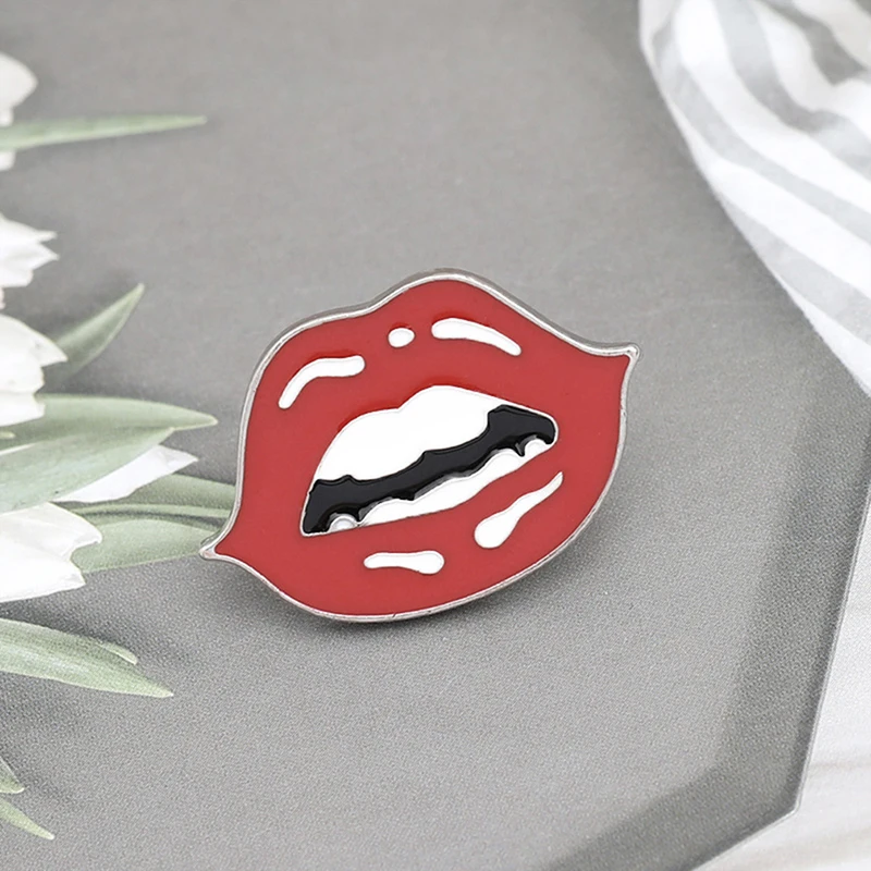4 шт./компл. пикантные красные губы помада акриловая брошь заколка Мода KISS I'm So Cool
