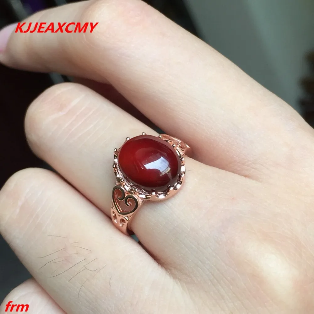 

KJJEAXCMY Fine jewelry 925 sterling silver inlaid garnet egg noodles 6 carat ring live support identification of MS.