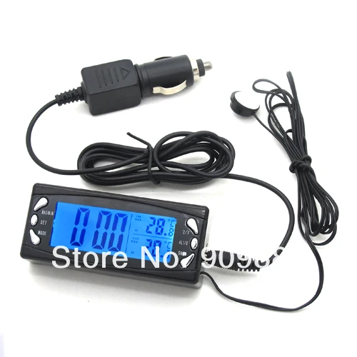 Цифровой автомобильный термометр 12 В с ЖК дисплеем синий/оранжевый подсветкой