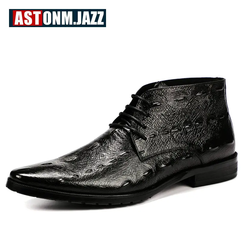 Black Boots Men Snow Для мужчин в мотоциклетном стиле; зимние теплые сапоги Для мужчин большие размеры 11 черный Мужская обувь из натуральной кожи Зимние ботильоны на шнуровке Армейские сапоги - Цвет: Black Boots Men Snow