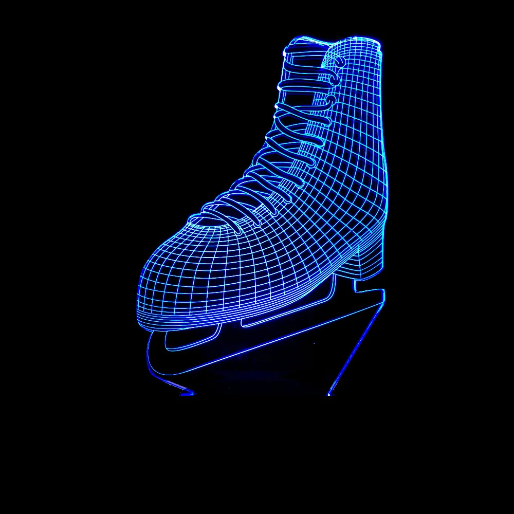 Крутая светодиодная лампа 3D акриловая 7 цветов изменение цвета катание на