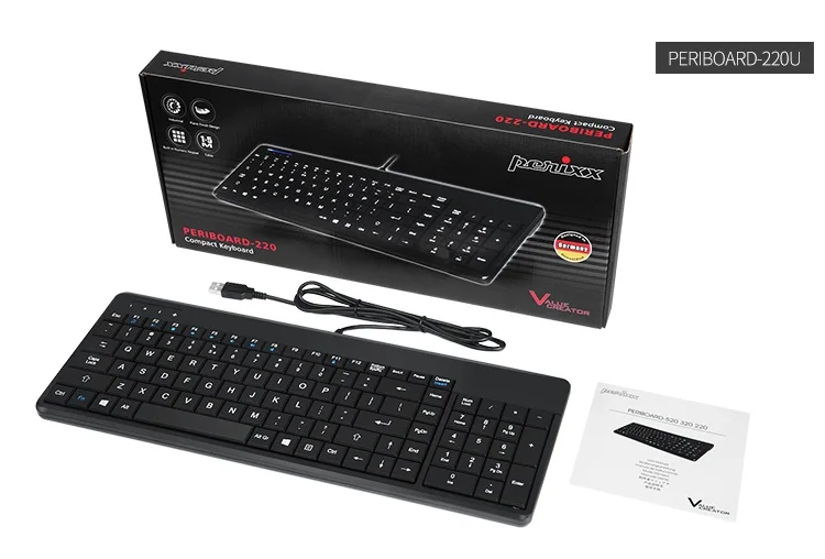 Perixx PERIBOARD-220 h-usb Проводная компактная клавиатура с/без usb-хаб с цифровой клавиатурой и мультимедийным интерфейсом