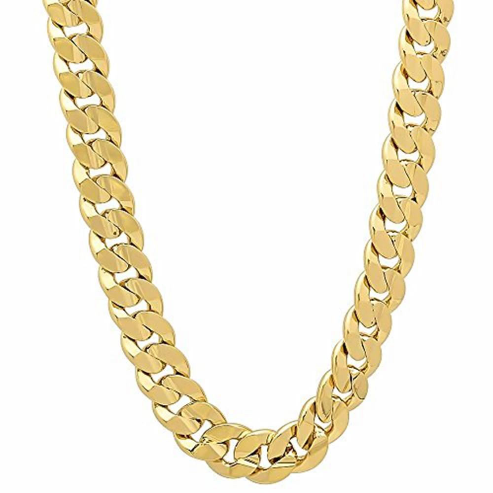 

Smooth Curb Chain Yellow Gold Filled Womens Mens Solid Necklace 24 inches