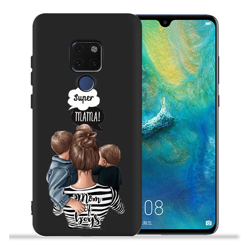 Модный чехол с мамой Super Mama Girl Baby для Huawei Mate 20 Lite Mate10 Mate20 Pro Coque Nova 4e 3 Nova3i задняя