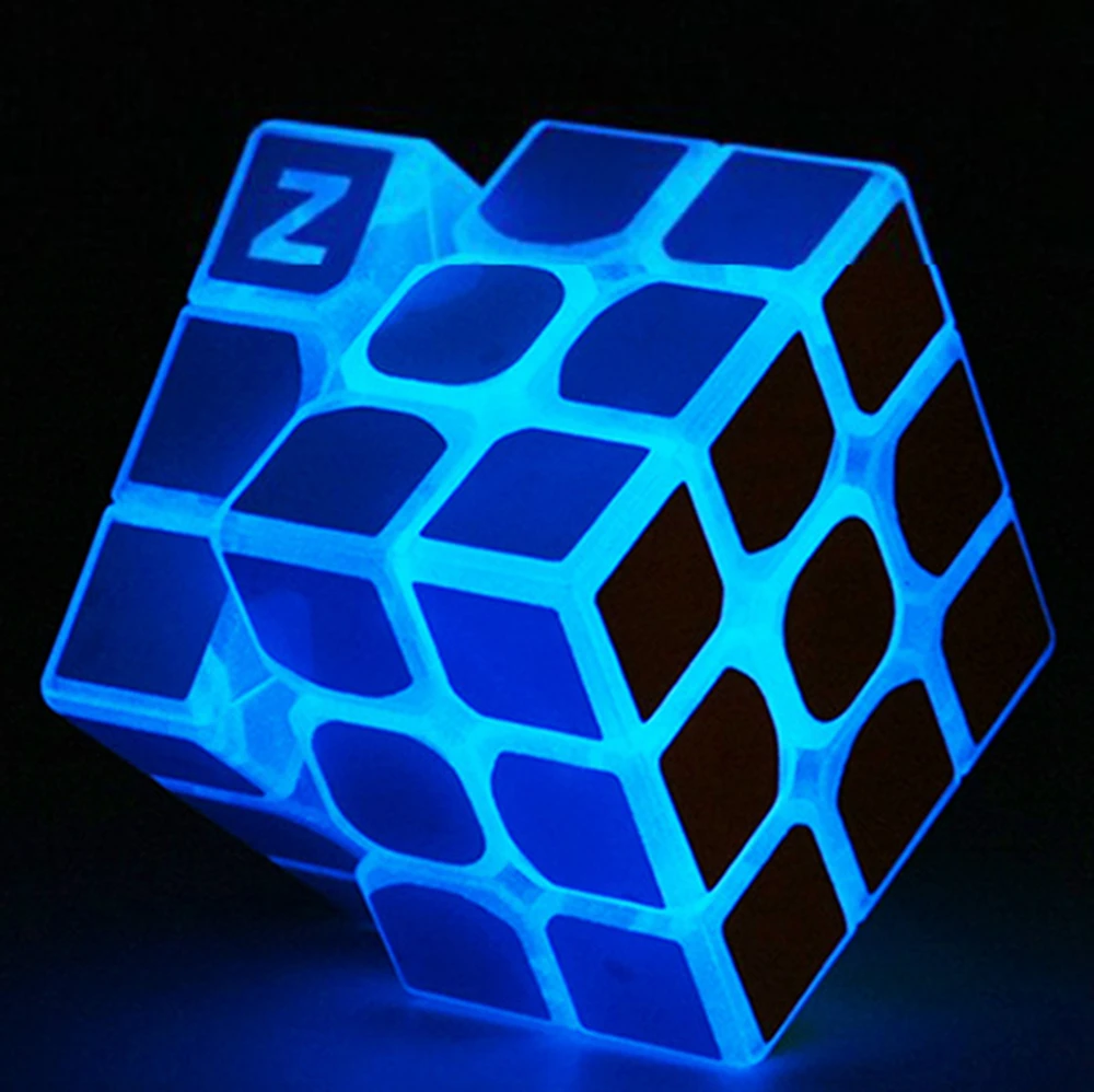 Наклейка Babelemi с льняной отделкой светящийся синий 3x3x3 скоростной волшебный куб