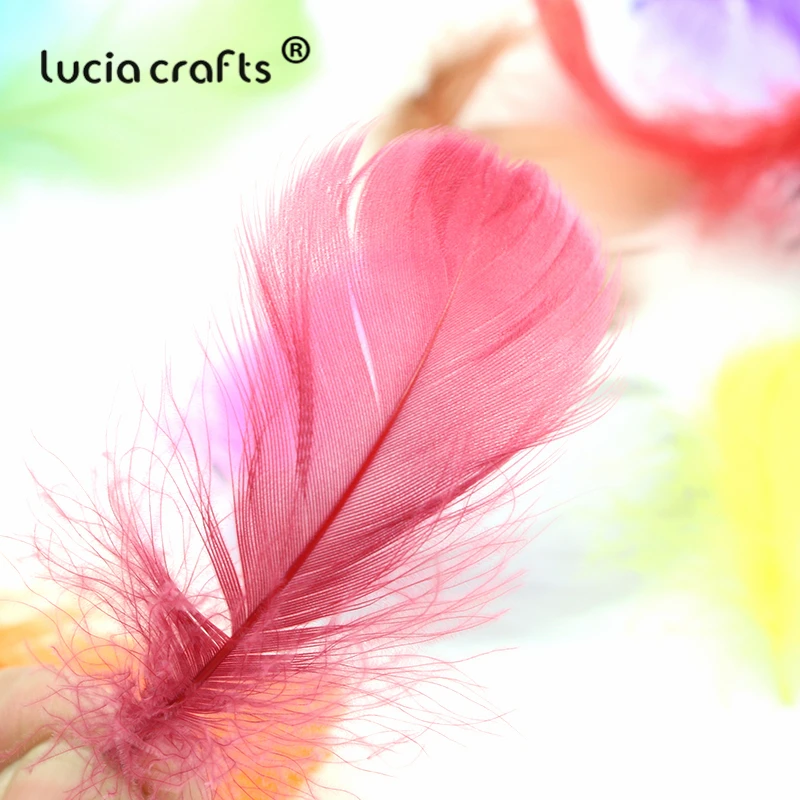 Lucia crafts, 72 шт./лот, случайные цвета, 4-8 см, плавающие перья, гусиные перья, вечерние украшения для дома, ручная работа, материалы H0505