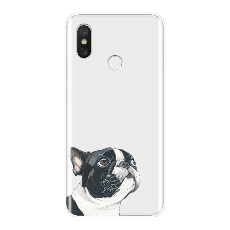Телефонный чехол для Xiaomi Mi 5 5C 5S 5X 6 6X Plus 8 SE силиконовый с Мопсом собакой мягкая