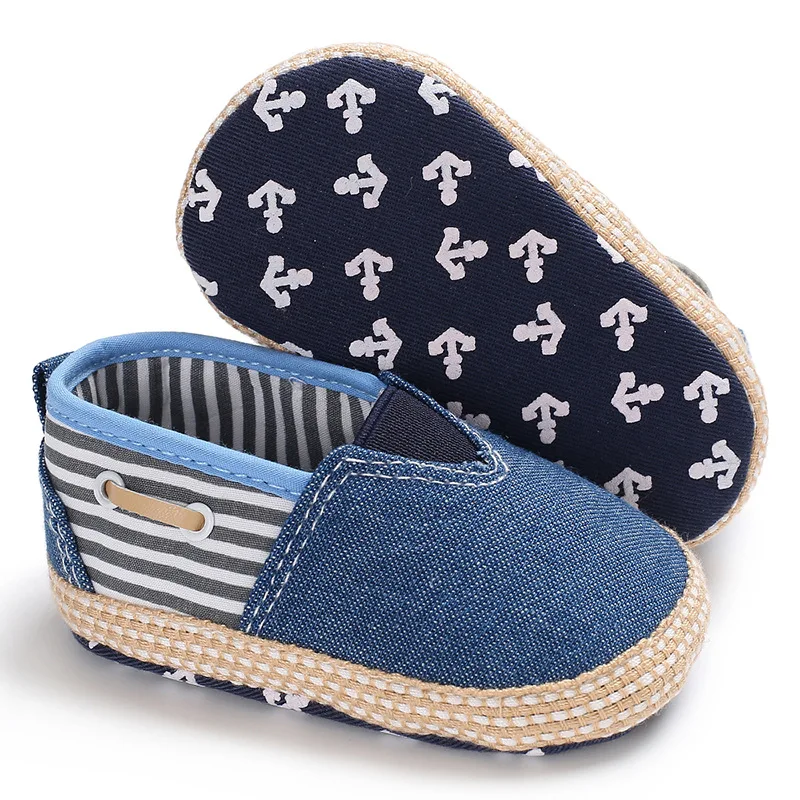 Summer Autumn Infant Baby America Flag Pattern Toddler White Star Print Crib Shoes Kids Anti-Slip Soft Sole First Walkers |