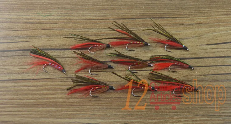 MNFT 10 шт. 7 # Red Peacock Demon Herl Стример Летать форель мухи Fly Fishing|flies photo|flying gyroscopeflying hornets |