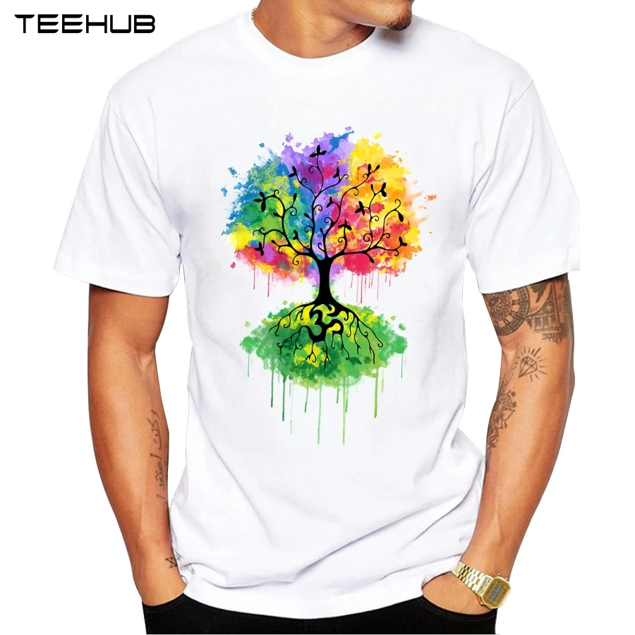 2019 мужские Ом с изображением новогодней елки и футболка классная красочные