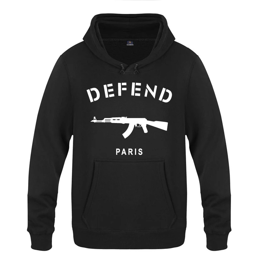 

PARIS AK47 Personality Novelty Sweatshirts Men 2018 Mens Hooded Fleece Pullover Hoodies