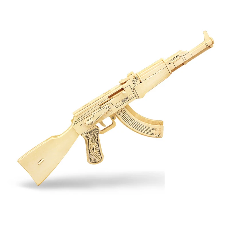 3D деревянная головоломка DIY модель детская игрушка AK47 пистолета Деревянный пазл