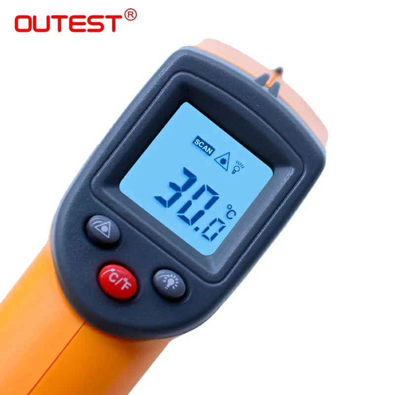 

GS320 Digital IR Infrared Thermometer Non-Contact Laser LCD Temperature Meter -50~360C -58~680F Gun Point