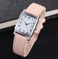 beige leather Арабский наручные часы кожаный ремешок простой дизайн - Цвет: beige leather